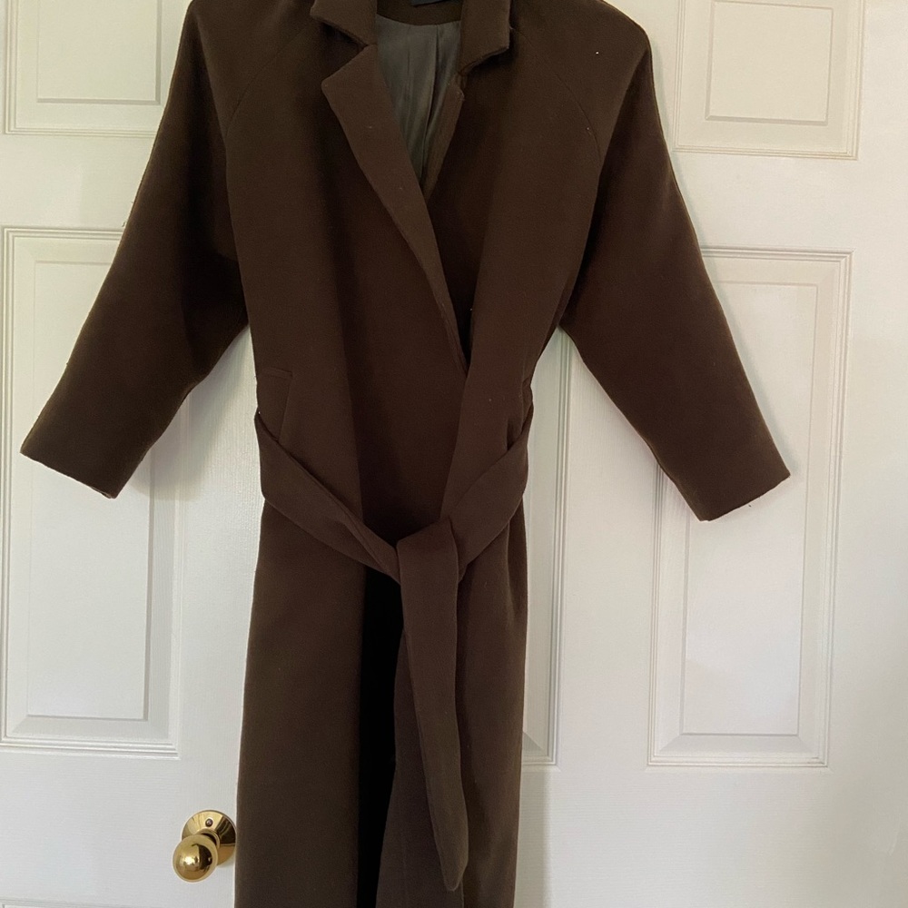 Dark olive green long coat from Japan.